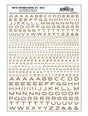Dry Transfer Alphabet & Numbers - Extended Railroad Gothic -- Gold