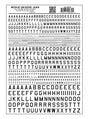 Dry Transfer Alphabet & Numbers - 45-Degree USA Gothic (Military Style) -- Black