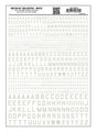 Dry Transfer Alphabet & Numbers - 45-Degree USA Gothic (Military Style) -- White