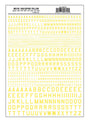 Dry Transfer Alphabet - 45 Degree USA Gothic (Military Style) -- Yellow