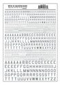Dry Transfer Alphabet & Numbers - 45-Degree USA Gothic (Military Style) -- Silver