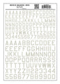 Dry Transfer Alphabet & Numbers - 45 Degree USA Gothic (Military; 3/8 & 1/2" -- White