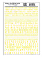 Dry Transfer Numbers Only - 45 Degree USA Gothic (Military Style) -- Yellow