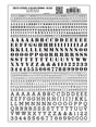 Dry Transfer Alphabet & Numbers - Stencil/Block Roman -- Black