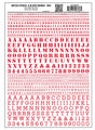 Dry Transfer Alphabet & Numbers - Stencil/Block Roman -- Red
