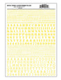 Dry Transfer Alphabet & Numbers - Stencil/Block Roman -- Yellow