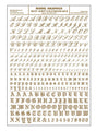 Dry Transfer Alphabet & Numbers - Script/Old English -- Gold
