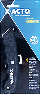 Retractable Utility Knife w/Plastic Safe-Guard Handle-1