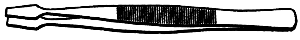 Tweezers -- Flat Blade-Stamp - 4-1/2"  11.4cm Length