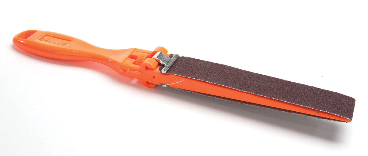 Sanding Stick -- With 1" 2.54cm Wide Cloth 120 Grit Abrasive Strip