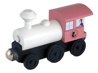 Wooden Toy Train: Steam Engine -- Whittle Shortline Railroad (pink)