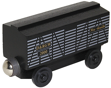 Wooden Toy Train: Cattle Car -- Denver & Rio Grande Western #2000