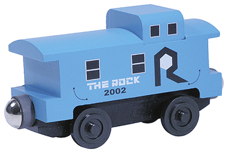 Wooden Toy Train: Caboose -- Rock Island #2002 ("The Rock")