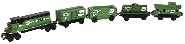 Wooden Toy Train: Train Set -- Burlington