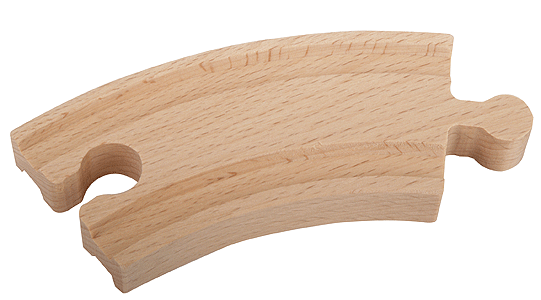 Wooden Track Sections - Curved -- 3-1/2"