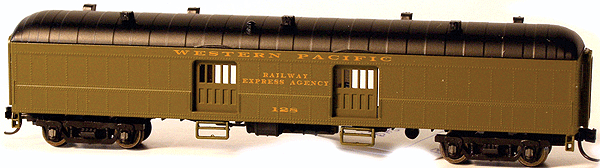 Arched Roof Baggage-Express Car -- Western Pacific (1923 Press Steel Co) #128