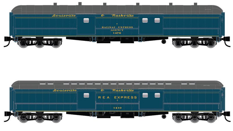 70' Heavyweight Baggage-Express w/Arched Roof - Ready to Run -- Louisville & Nashville #1481 (blue, black)