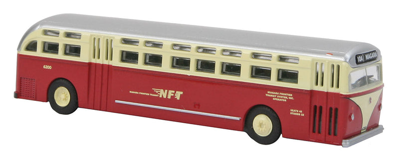 1950s-1960 C49 Transit Motor Coach 2-Door City Bus - Assembled -- Niagara Frontier Transit System (NFT) #6200 (white, red)