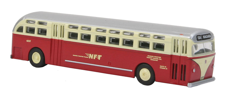 1950s-1960 C49 Transit Motor Coach 2-Door City Bus - Assembled -- Niagara Frontier Transit System (NFT) #6237 (white, red)