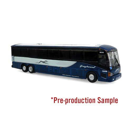 MCI D4505 Coach - Assembled -- Greyhound (Newclassic Scheme; 2-Tone blue, white, silver)