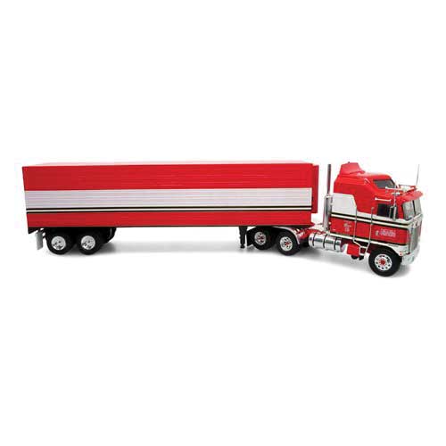 1979 Kenworth K100 Aerodyne w/Van Trailer - Assembled -- MB McKay Trucking (red, white)