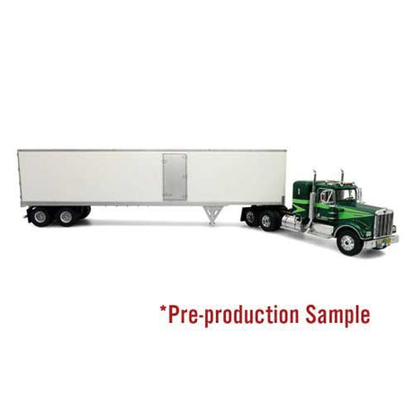 1977 Kenworth W900A Tractor with Van Trailer - Assembled -- Movin' On (2-Tone Green, white)