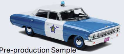 1964 Ford Galaxie Police Cruiser - Assembled -- Chicago Police Department (blue, white)