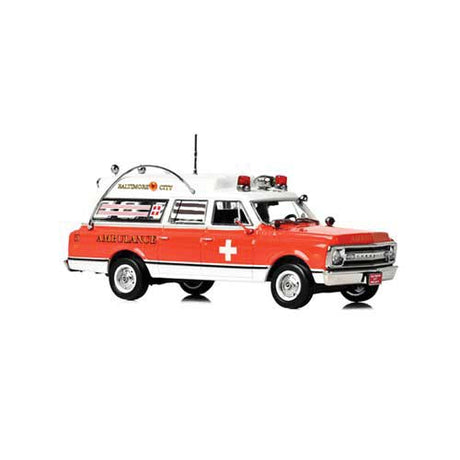 1969 Chevrolet C-10 Ambulance - Assembled -- City of Baltmore (red, white)