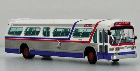 GM SDH-5307 New Look Suburban Bus - Lighted - Assembled -- Transport of New Jersey #720B (Bicentennial, white, blue, red)