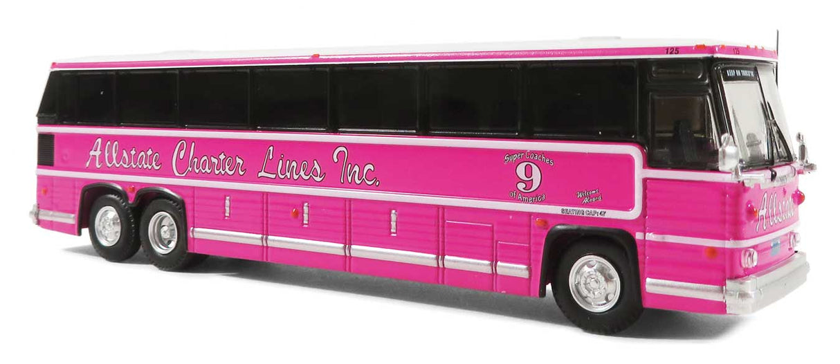 1984 MCI MC-9 Motorcoach Bus - Assembled -- Allstate Charter Lines (pink)