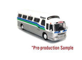 1966 GM 4107 Motorcoach Bus - Assembled -- Voyageur Colonial (Destination: Montreal Express: white, silver, green, blac-1