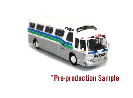 1966 GM 4107 Motorcoach Bus - Assembled -- Voyageur Colonial (Destination: Montreal Express: white, silver, green, blac-1
