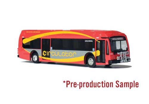 Proterra ZX-5 Bus - Assembled -- Washington DC Circulator (red, yellow, gray)-1