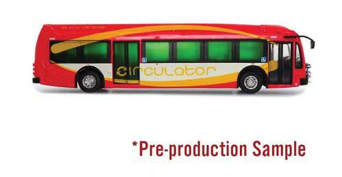Proterra ZX-5 Bus - Assembled -- Washington DC Circulator (red, yellow, gray)-2