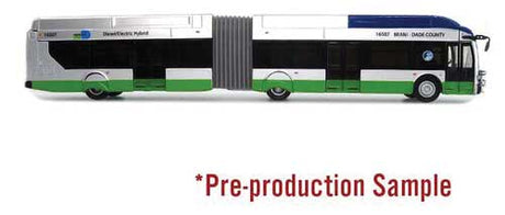 New Flyer Xcelsior XN60 Articulated Bus - Assembled -- Miami-Dade, Florida (silver, blue, green)-2