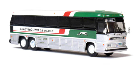 1984 MCI MC-9 Motorcoach Bus - Assembled -- Greyhound de Mexico (silver, white, green, red)-1
