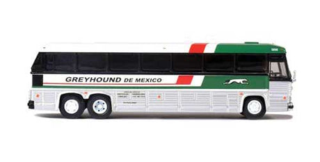1984 MCI MC-9 Motorcoach Bus - Assembled -- Greyhound de Mexico (silver, white, green, red)-3