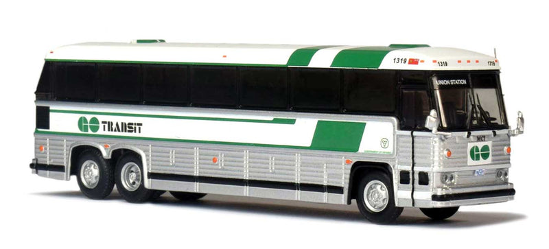 1985 MCI MC-9 Motorcoach Bus - Assembled -- Go Transit (silver, white, green)-1