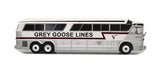 MCI MC-7 Challenger Motorcoach Bus - Assembled -- Grey Goose (silver, white, black, red)-2