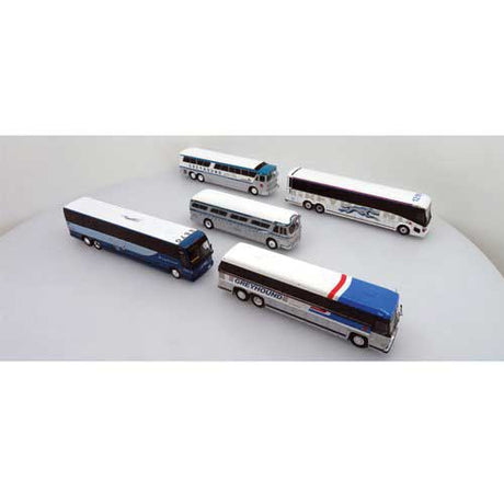 5-Bus Set - Assembled -- Greyhound Canada Tribute (5 Different Schemes)-1