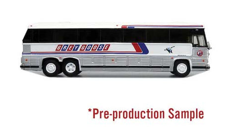 MCI MC-12 Bus - Assembled -- Grey Goose (silver, blue, red, white)-2