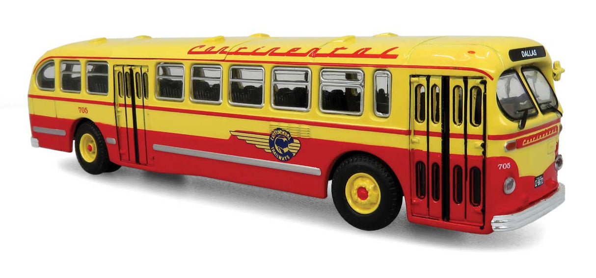 1940s-1950s ACF Brill CD-44 Transit Bus - Assembled -- Continental Trailways (red, white)