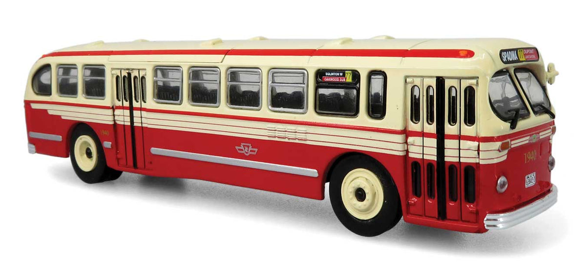 1940s-1950s ACF Brill CD-44 Transit Bus - Assembled -- Toronto Transit Commission (red, cream)