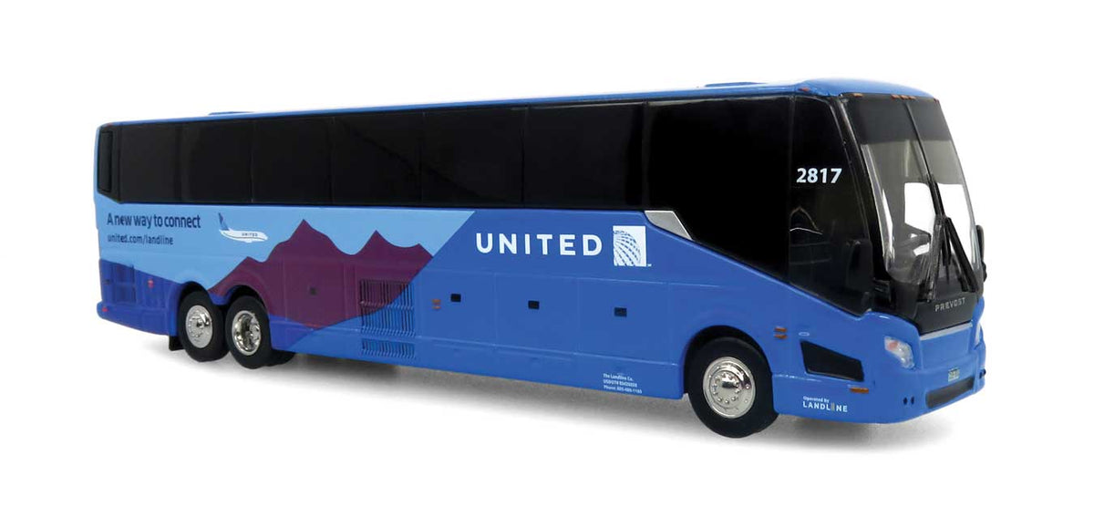 2022 Prevost H3-45 Coach - Assembled -- United Airlines (blue, black)