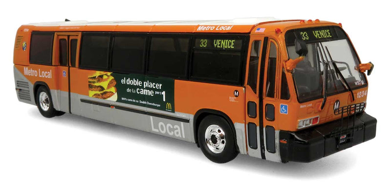 1987-1994 TMC RTS Transit Bus - Assembled -- Los Angeles Metro (orange, gray)