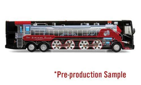 VanHool CX-45 Motorcoach Bus - Assembled -- Empire Coach Lines (black, gray, red; Steam Locomotive Graphics)-3