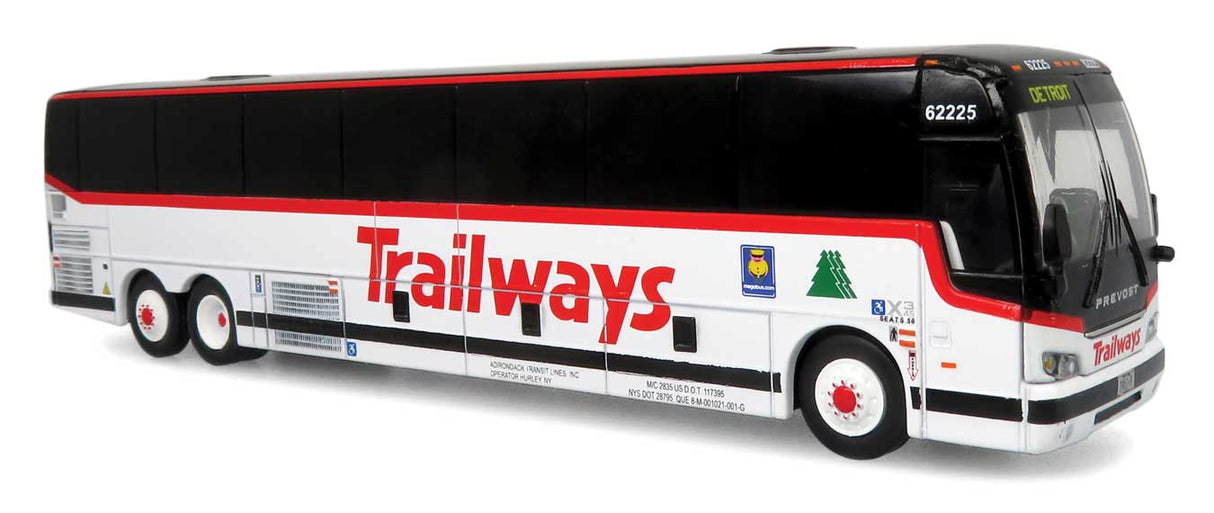 2022 Prevost H3-45 Coach - Assembled -- Adirondack Transit Lines Trailways (white, black, red)