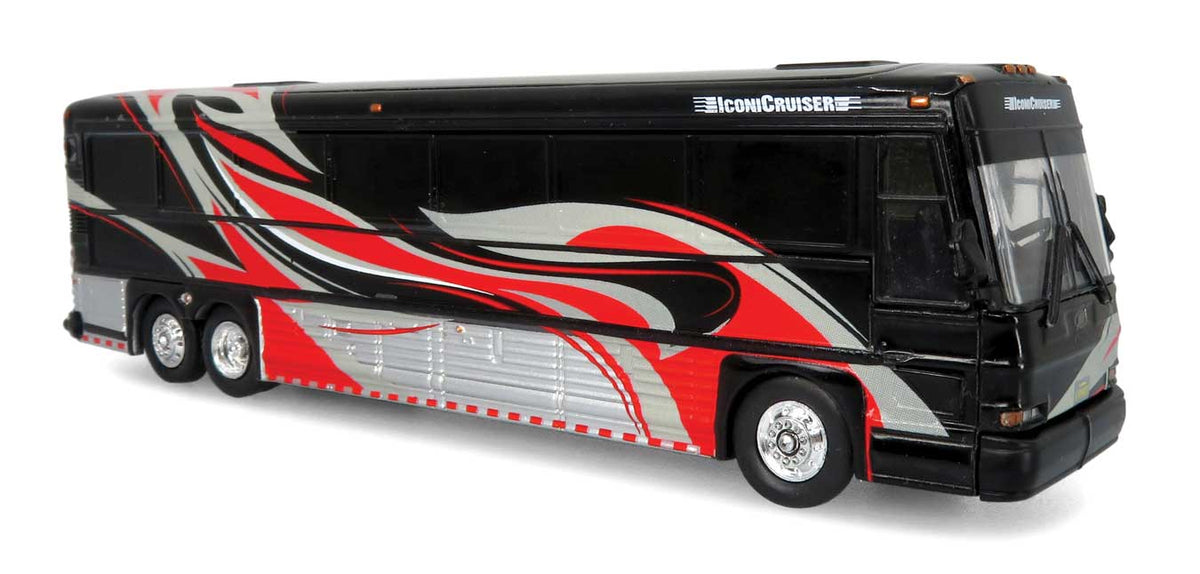 MCI D4000 Coach - Assembled -- IconiCruiser (black, red, silver)