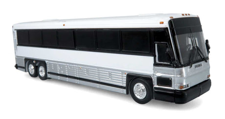 MCI D4000 Coach - Assembled -- Painted, Unlettered (white, silver, black)