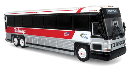 MCI D4000 Coach - Assembled -- Blue Ridge Trailways (red, silver, white, Destination Asheville)